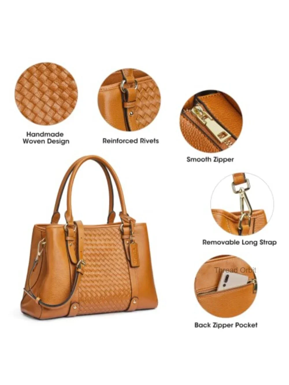 Top Grain Pebbled Cowhide Leather Hobo Bag with Top Handle and Crossbody Strap